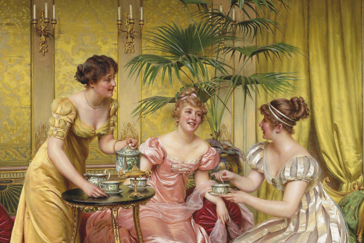 Afternoon Tea for Three by Frédéric Soulacroix (1858–1933)